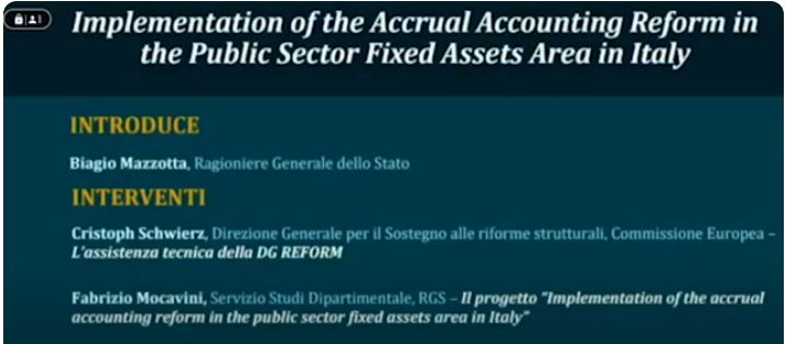 Prime riflessioni sul progetto “Implementation of the Accrual Accounting Reform in the Public Sector Fixed Assets Area in Italy”: avvia video