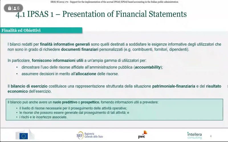 avvia video: Seminari Specialistici della RGS: Introduzione agli IPSAS – IPSAS 1, IPSAS 2, IPSAS 19 e IPSAS 33